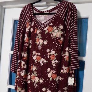 Ultra Flirt Plus raglan shirt, NWT